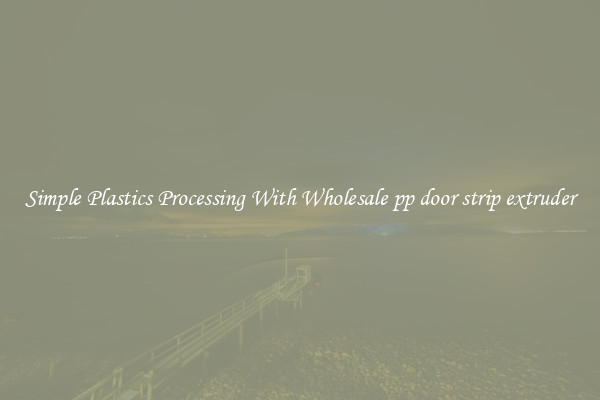 Simple Plastics Processing With Wholesale pp door strip extruder
