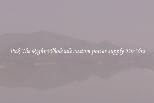 Pick The Right Wholesale custom power supply For You