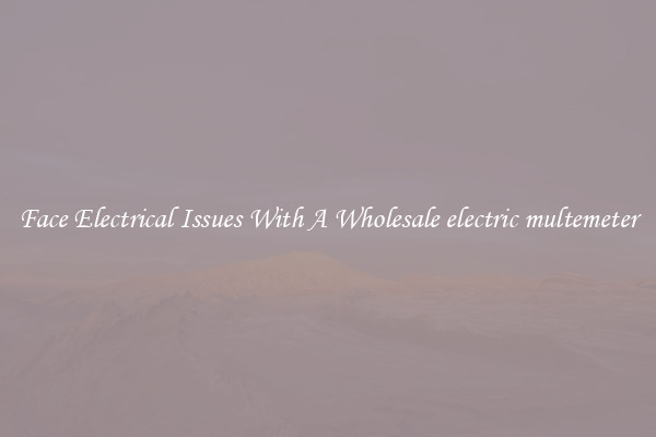 Face Electrical Issues With A Wholesale electric multemeter