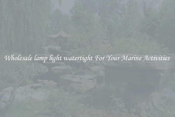 Wholesale lamp light watertight For Your Marine Activities 