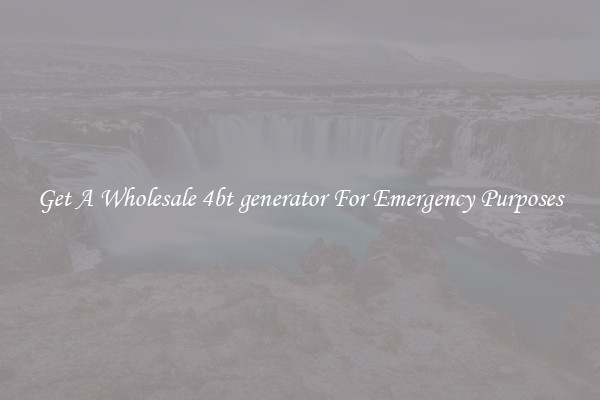 Get A Wholesale 4bt generator For Emergency Purposes